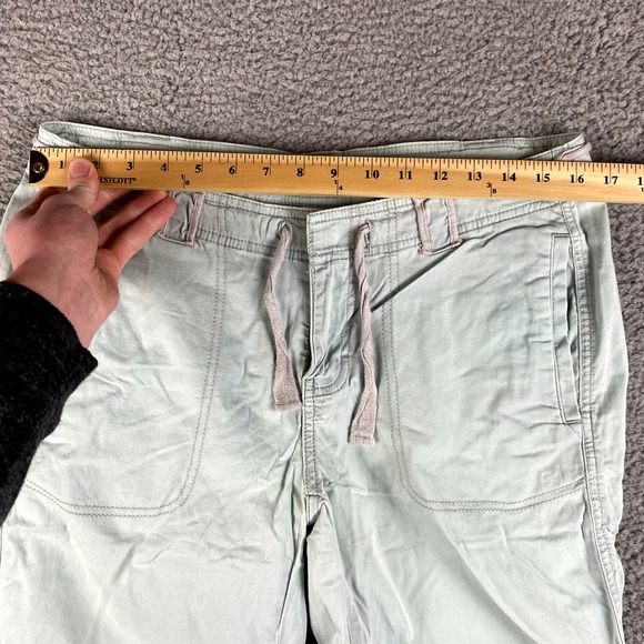 The North Face Pants Womens 8 Teal Capri Lightweight Cotton Hike Outdoor Cinch - Picture 2 of 9